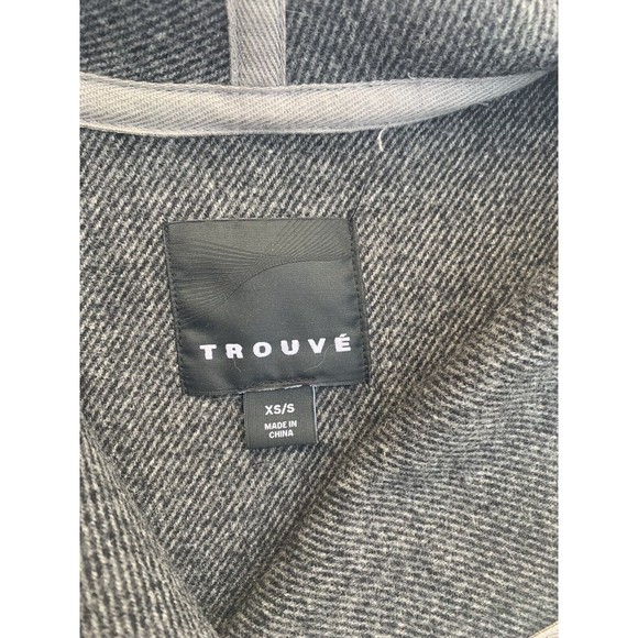 Trouve Womens XS/S Light Gray Belted Vest Mid-length Wool Blend - Picture 4 of 10